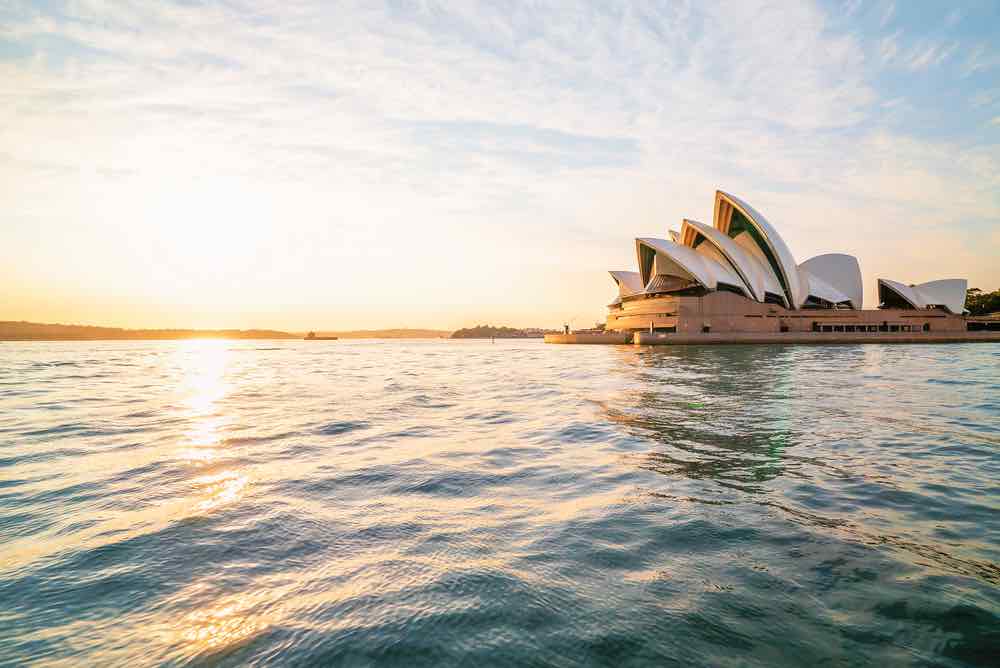 Opera House in Sydney vanaf het water